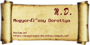 Mogyoróssy Dorottya névjegykártya